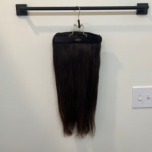 Luxy 16” halo human hair extensions chocolate brown
